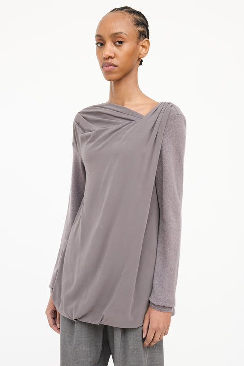 Brunello Cucinelli Silk Drape Top