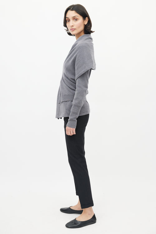 Brunello Cucinelli Grey Knit Cashmere Cardigan