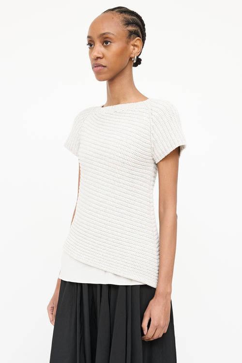 Brunello Cucinelli Knit 
Silk Short Sleeve Top