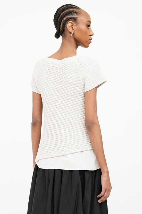 Brunello Cucinelli Knit 
Silk Short Sleeve Top