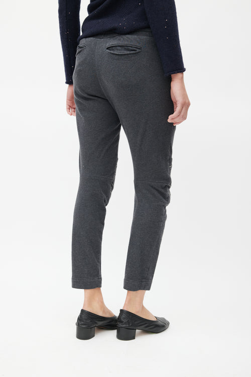 Brunello Cucinelli Grey Monili Knee Trim Sweatpant