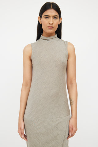 Brunello Cucinelli Grey Wool Blend Monili Dress