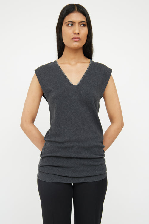 Brunello Cucinelli Dark Grey Monili Top