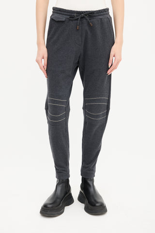 Brunello Cucinelli Grey Monili Trim Jogger