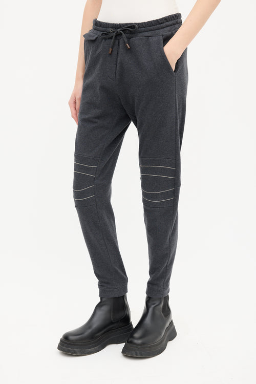 Brunello Cucinelli Grey Monili Trim Jogger