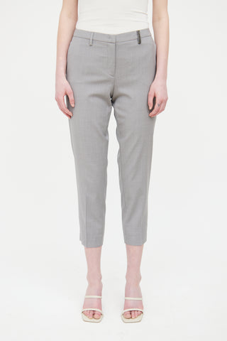 Fabiana Filippi Grey Studded Pleat Pant