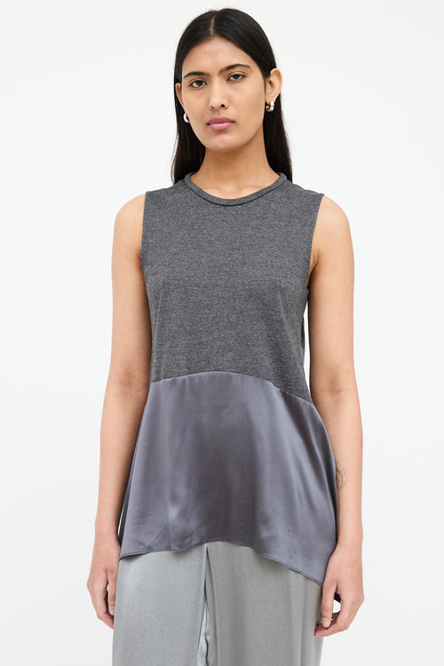 Brunello Cucinelli Grey Satin Panel Top