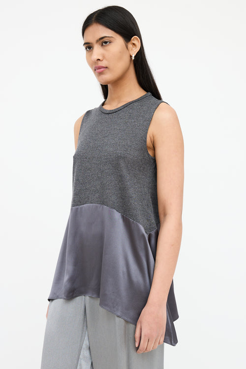 Brunello Cucinelli Grey Satin Panel Top