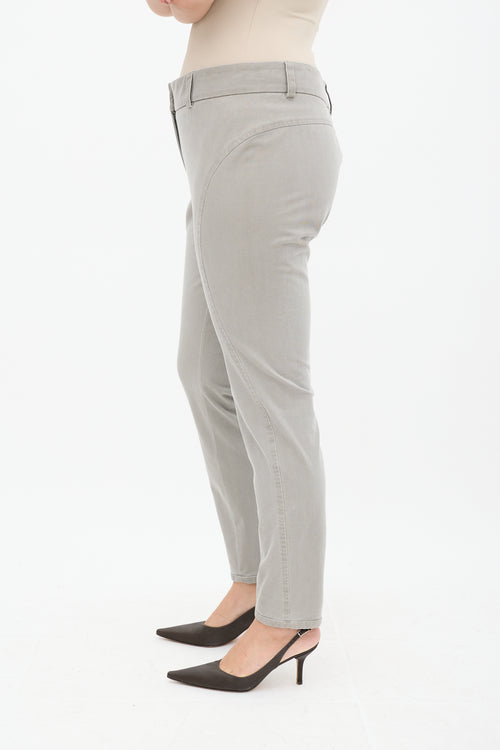 Brunello Cucinelli Grey Panelled Slim Trouser