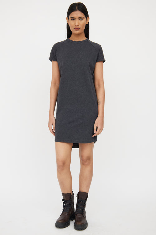 Brunello Cucinelli Dark Grey Monili T-Shirt Dress