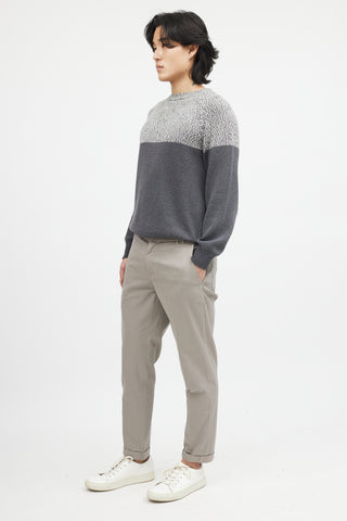 Brunello Cucinelli Grey Slim Cuffed Trouser