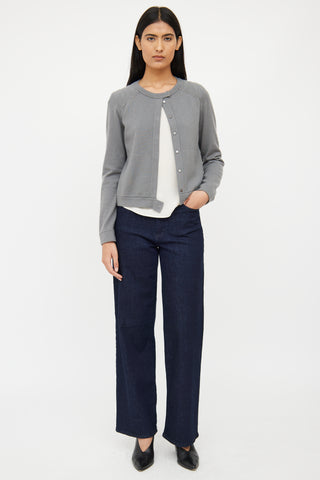 Brunello Cucinelli Grey Cashmere Monili Cardigan