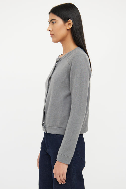 Brunello Cucinelli Grey Cashmere Monili Cardigan