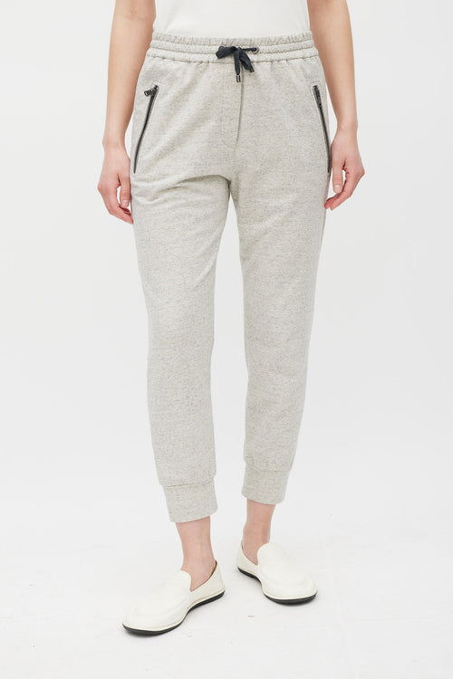 Brunello Cucinelli Grey Tapered Monili Jogger