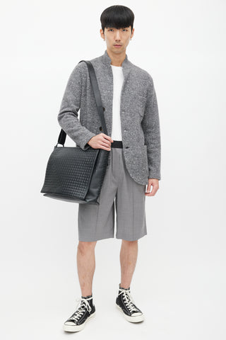 Brunello Cucinelli Grey Wool Knit Cardigan