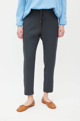 Brunello Cucinelli Grey Wool Tapered Trouser