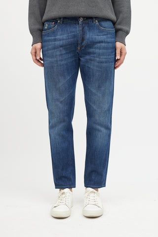 Brunello Cucinelli Navy Slim Denim Jeans