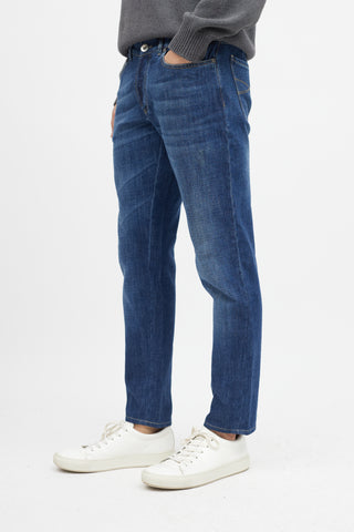 Brunello Cucinelli Navy Slim Denim Jeans