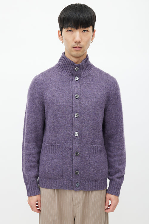 Brunello Cucinelli Purple Knit Cashmere Sweater