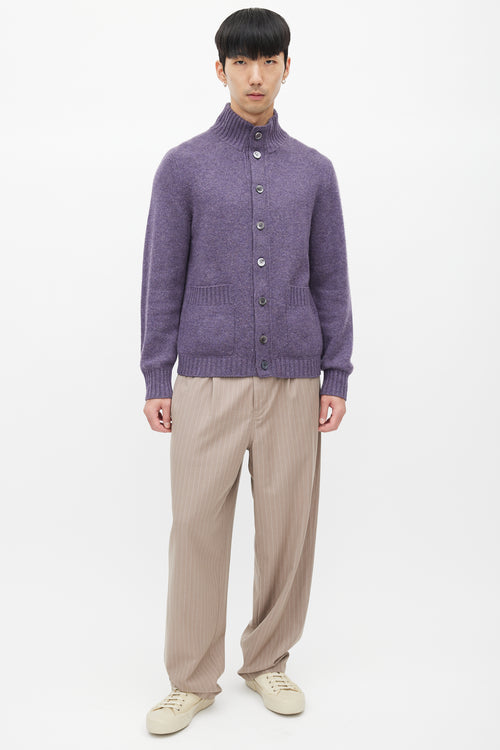 Brunello Cucinelli Purple Knit Cashmere Sweater