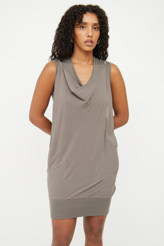 Brunello Cucinelli Grey Monili Drape Dress