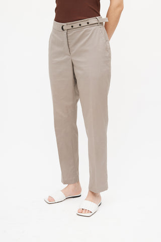 Brunello Cucinelli Taupe Waist Strap Trouser