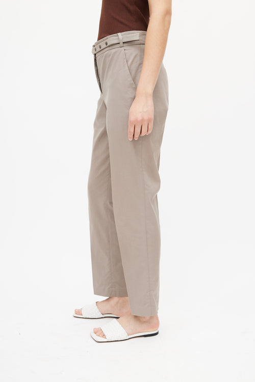 Brunello Cucinelli Taupe Waist Strap Trouser