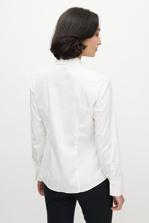 Brunello Cucinelli White Monili Trim Shirt