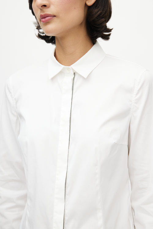 Brunello Cucinelli White Monili Trim Shirt