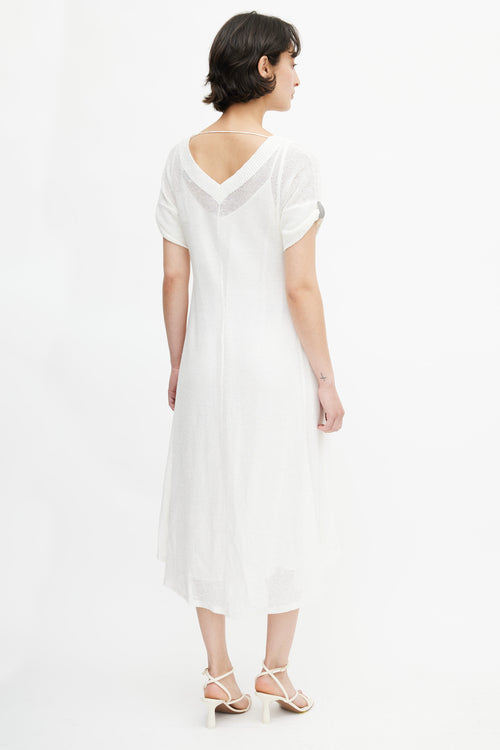 Brunello Cucinelli White Sequin Embellished Knit Dress