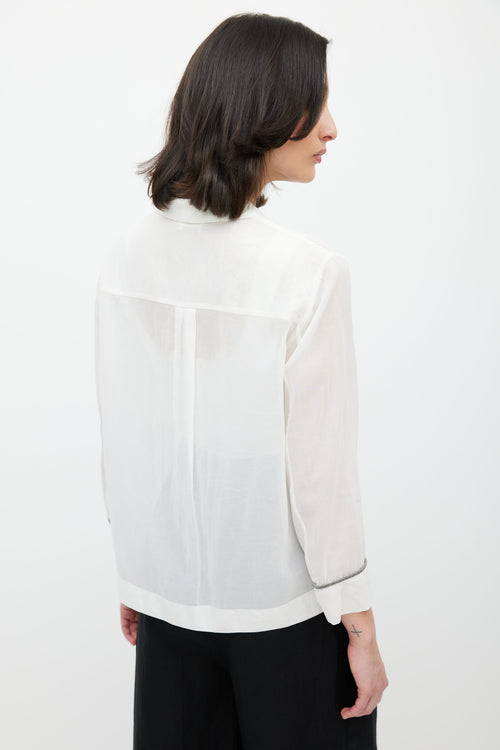 Brunello Cucinelli White Sheer Monilli Shirt