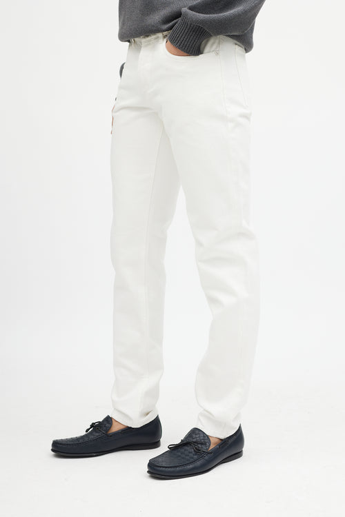 Brunello Cucinelli White Slim Denim Jeans