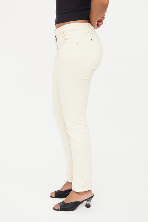 Brunello Cucinelli Cream Skinny Fit Jeans