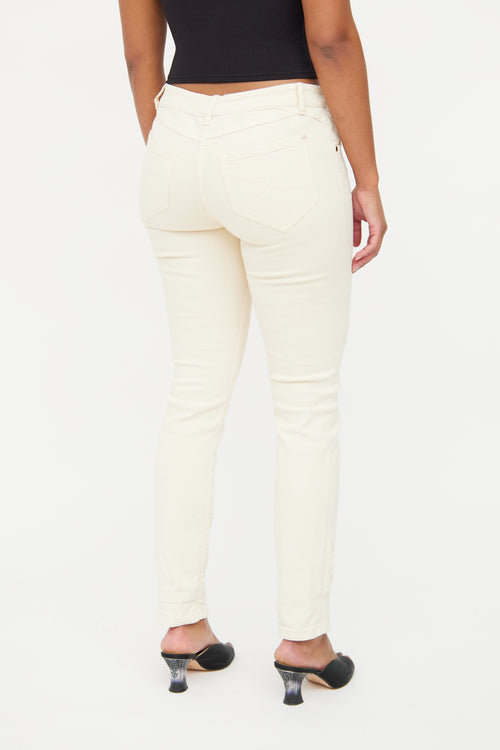 Brunello Cucinelli Cream Skinny Fit Jeans