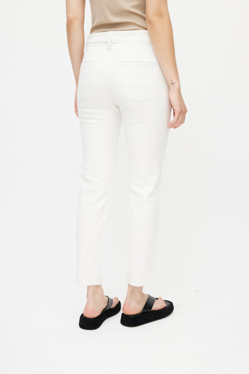 Brunello Cucinelli White Slim Leg Trouser