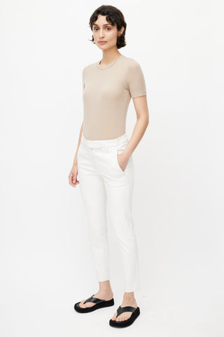 Brunello Cucinelli White Slim Leg Trouser