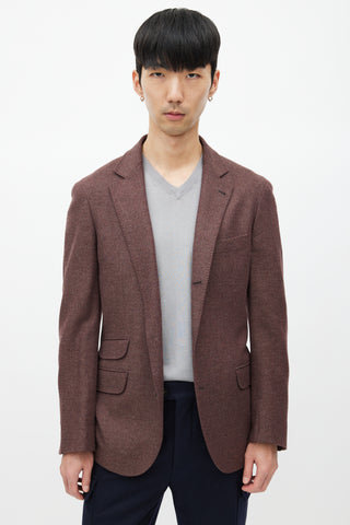 Brunello Cucinelli Brown Wool Tweed Blazer