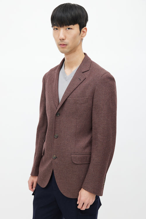 Brunello Cucinelli Brown Wool Tweed Blazer