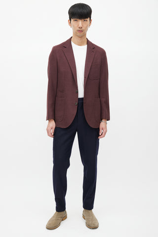 Brunello Cucinelli Burgundy Cashmere Blazer