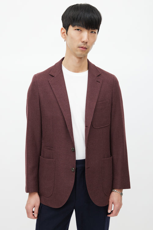 Brunello Cucinelli Burgundy Cashmere Blazer