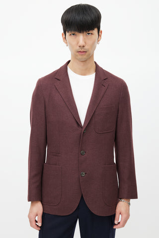 Brunello Cucinelli Burgundy Cashmere Blazer