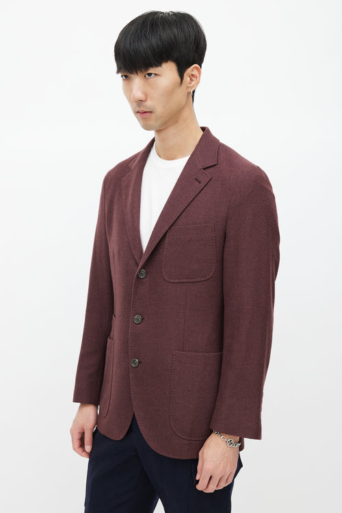 Brunello Cucinelli Burgundy Cashmere Blazer