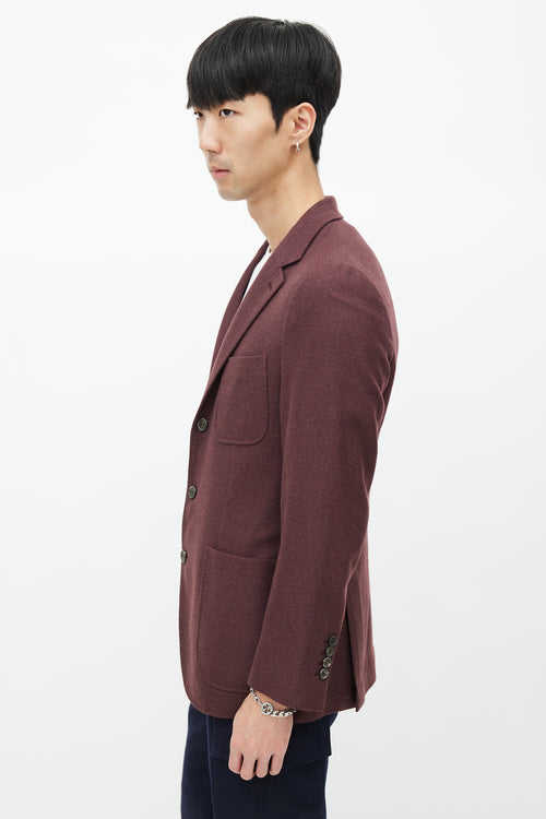 Brunello Cucinelli Burgundy Cashmere Blazer