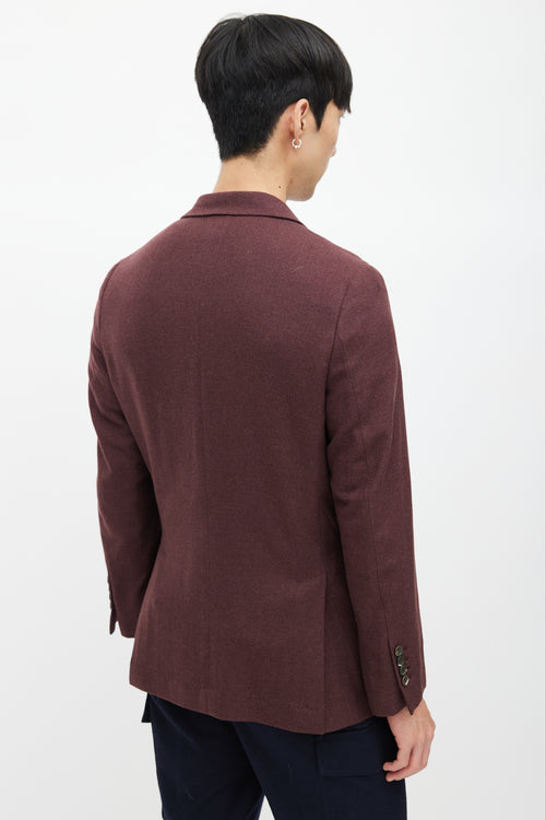 Brunello Cucinelli Burgundy Cashmere Blazer