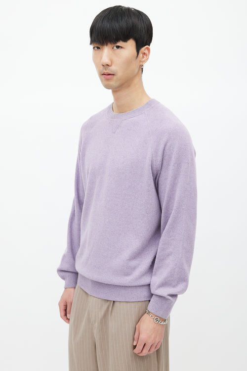 Brunello Cucinelli Purple Wool Knit Sweater