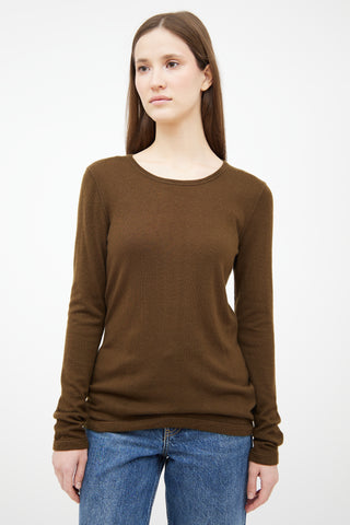 Loro Piana Green Cashmere Knit Top