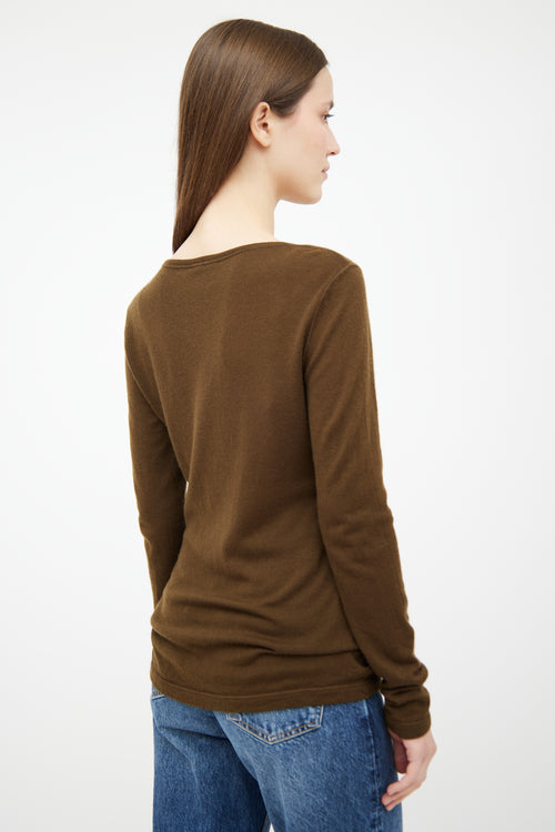 Loro Piana Green Cashmere Knit Top