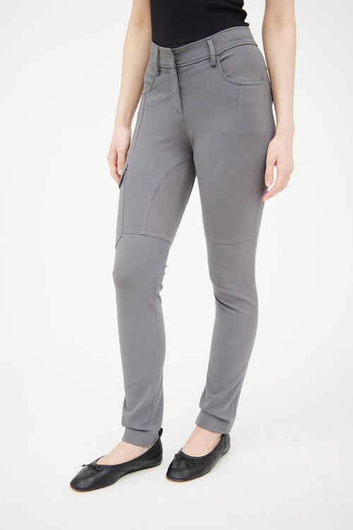 Brunello Cucinelli Grey Panelled Skinny Cargo Trouser