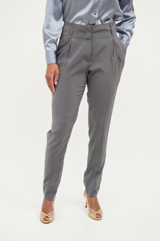 Brunello Cucinelli Grey Silk  Pant