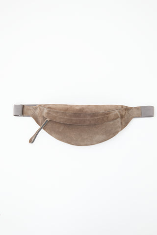 Brunello Cucinelli Brown Suede Waist Bag